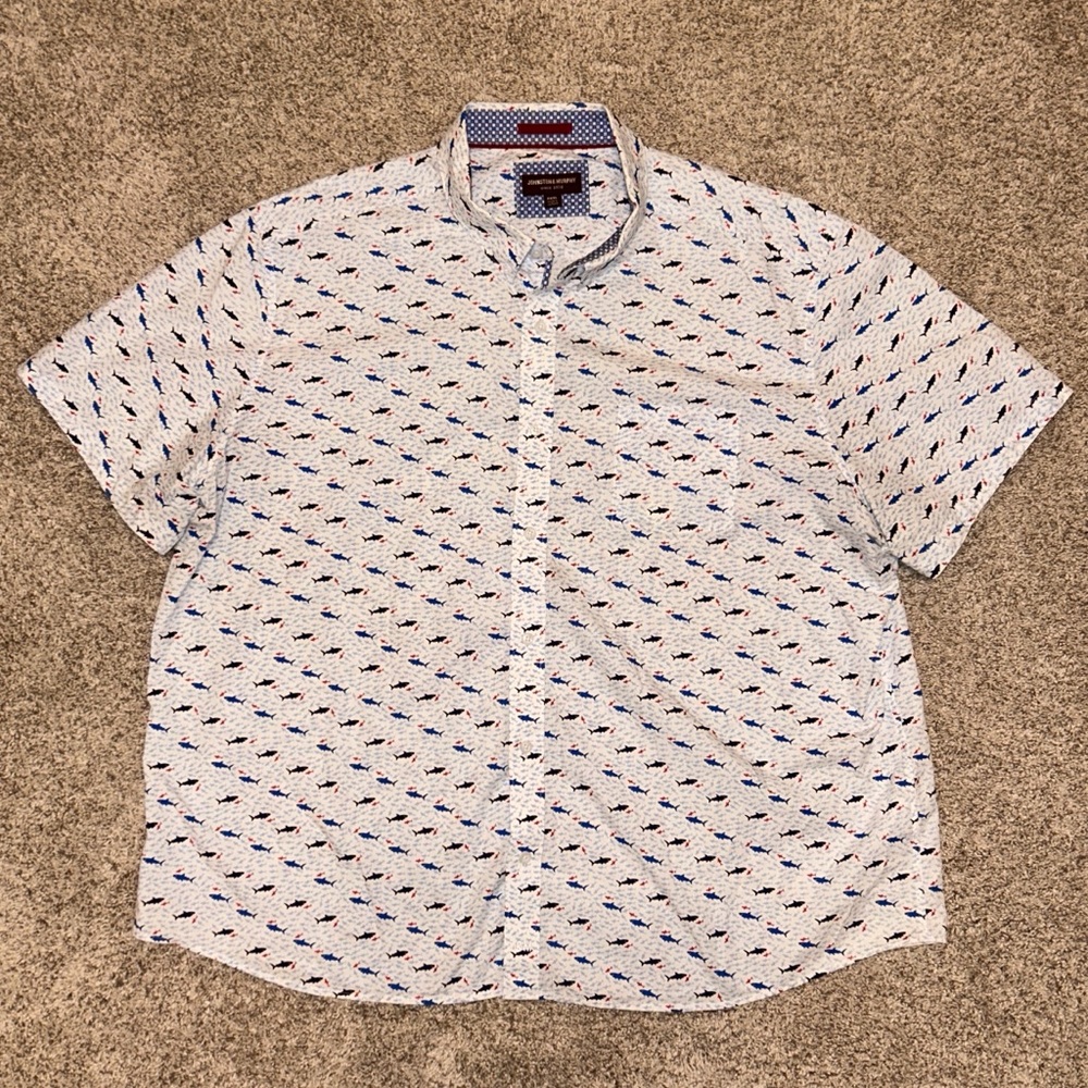 Johnston & Murphy Printed Short-Sleeve Collared Shirt